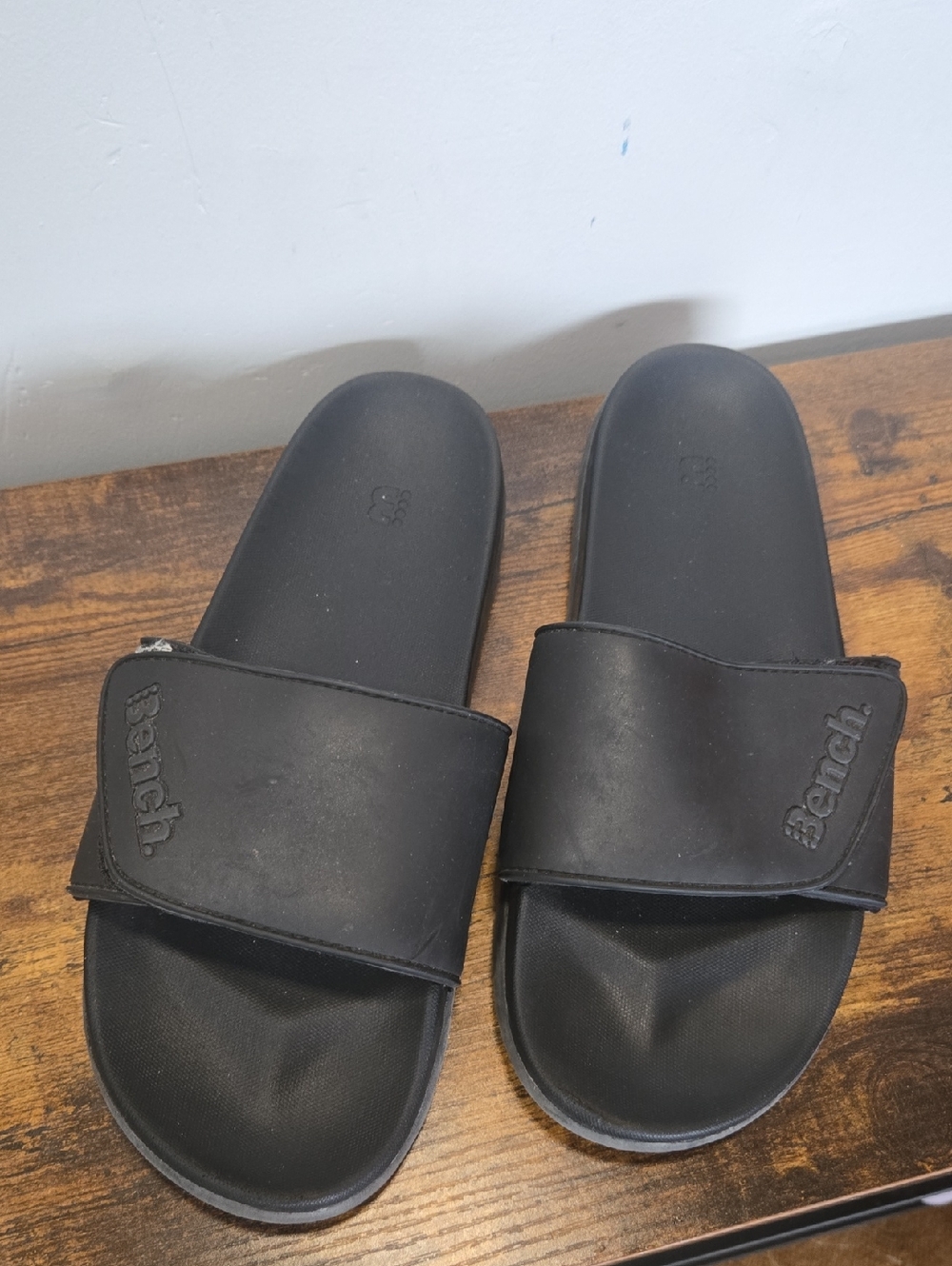 Bench Black Men's Slide Sandals with Logo Strap